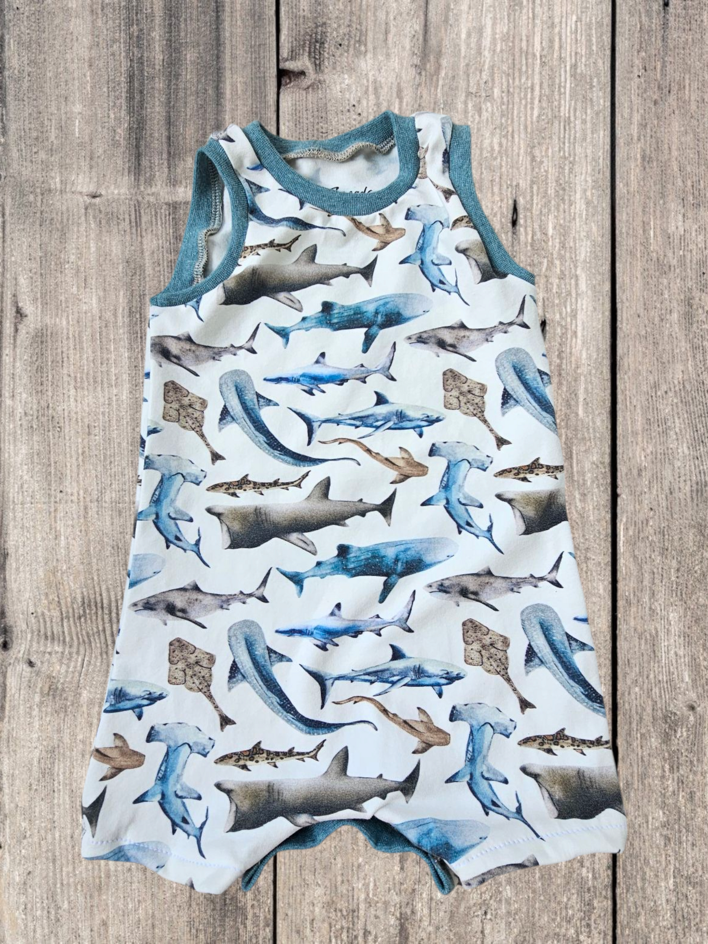 Shark Lover Tank Romper