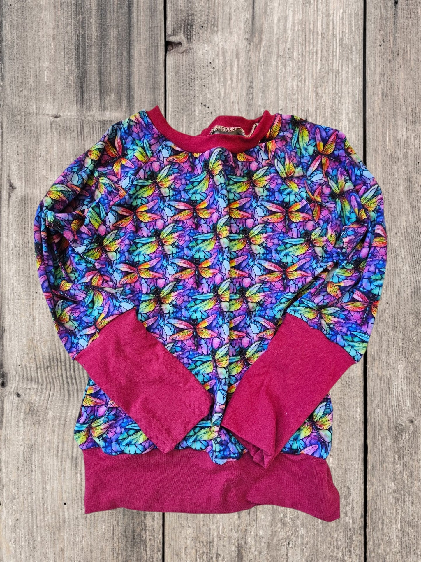 Rainbow Dragonfly Oversized Long Sleeve