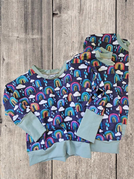 Rainbow Clouds Oversized Long Sleeve