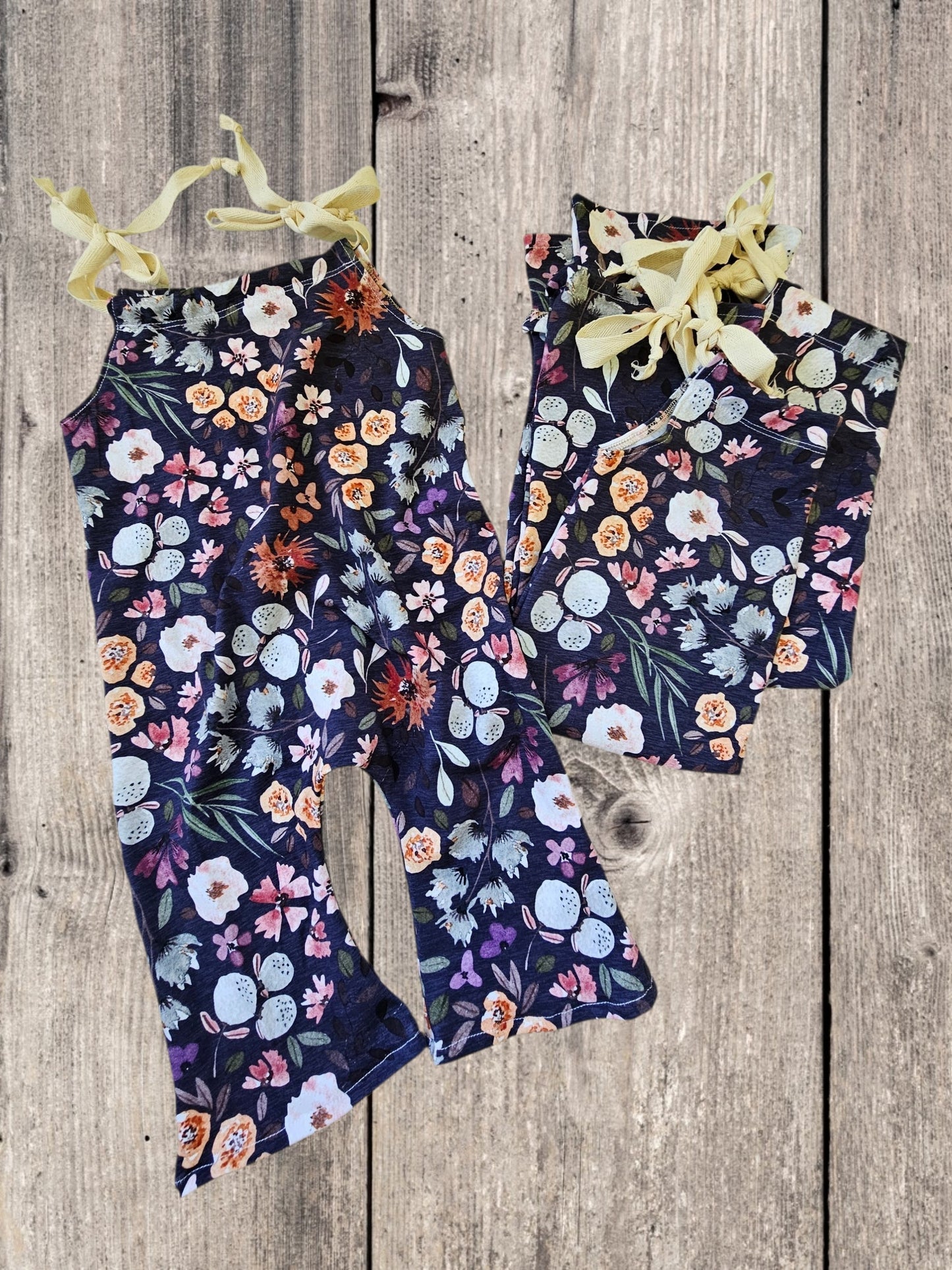 Navy Floral Flare Romper