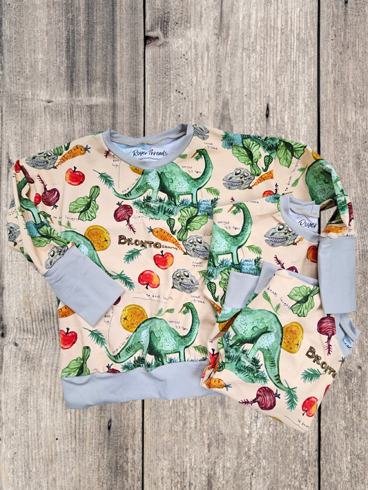 Veggie Dinosaurs Oversized Long Sleeve