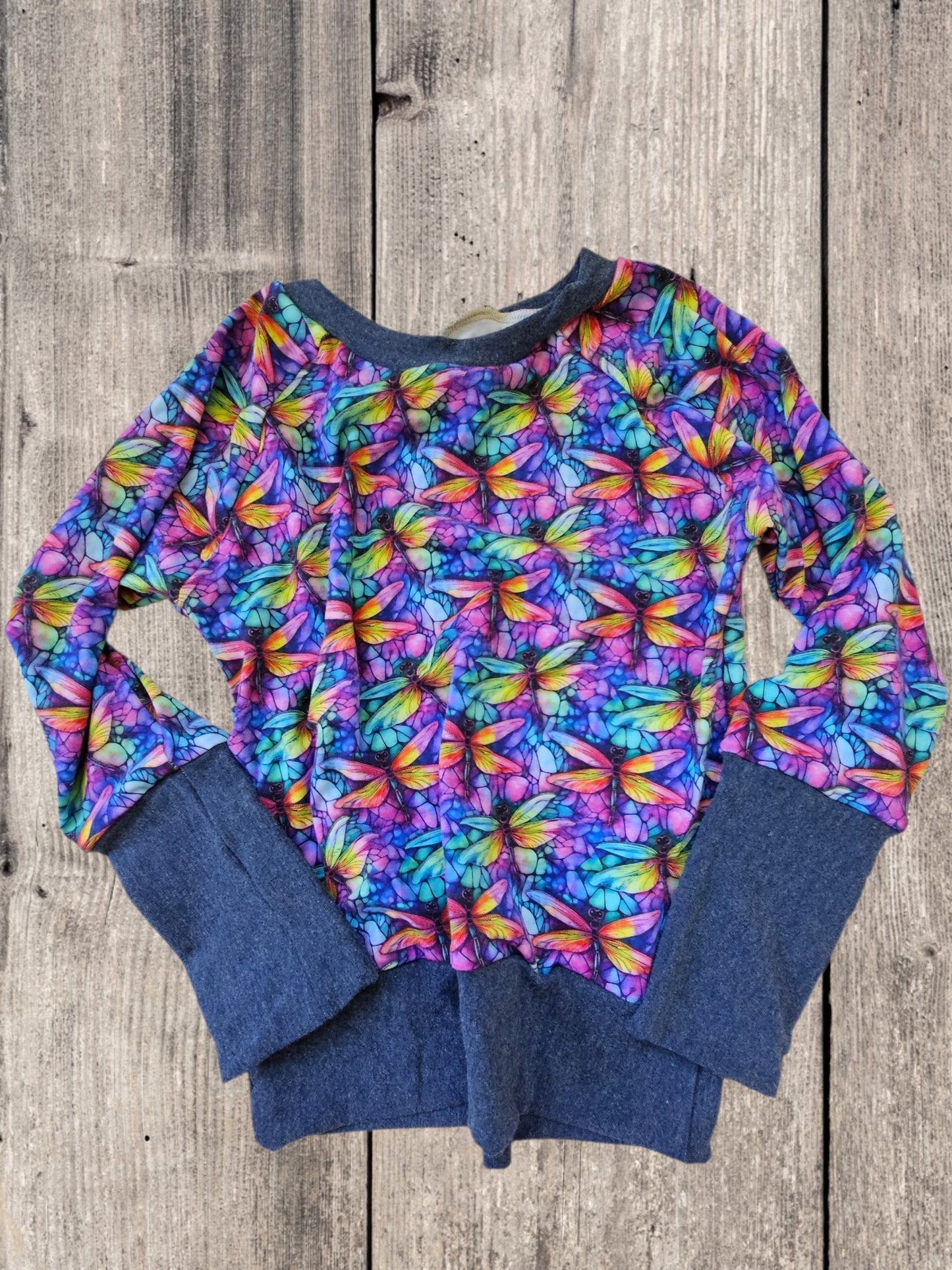Rainbow Dragonfly Oversized Long Sleeve