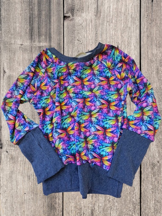 Rainbow Dragonfly Oversized Long Sleeve