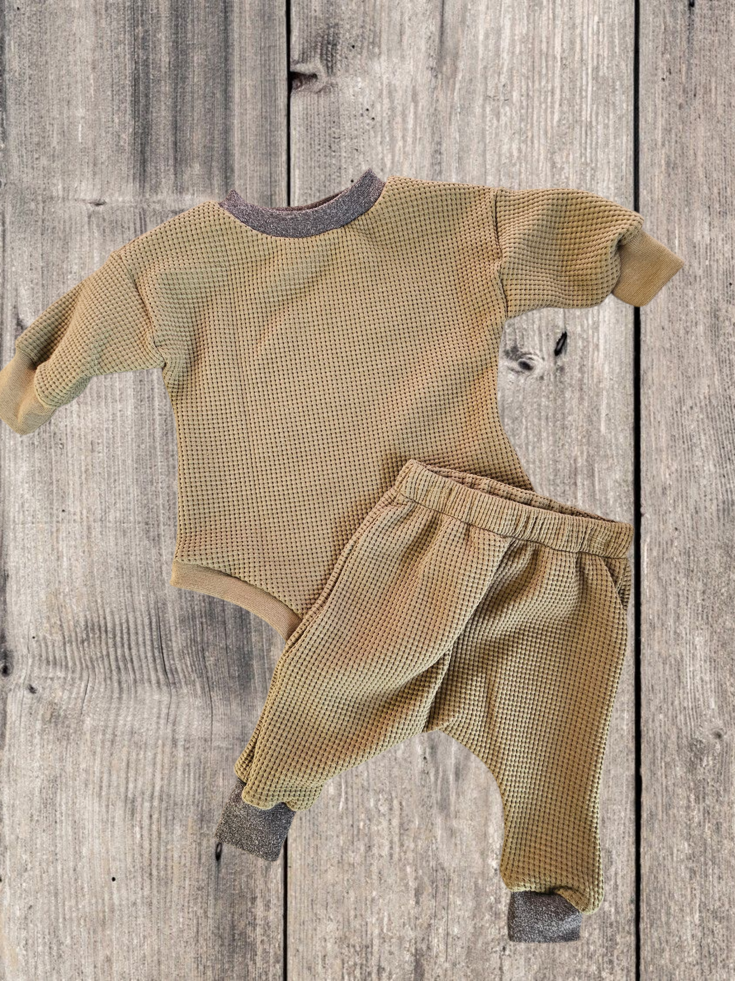 0-3m Sweater Romper + Harem Pants