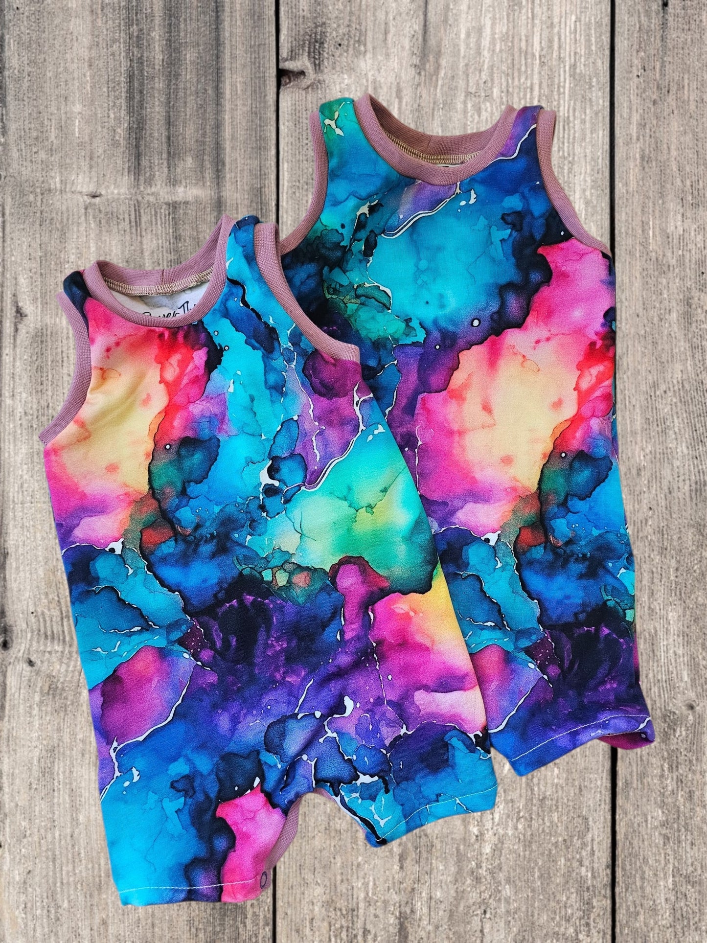 Rainbow Dye Tank Romper